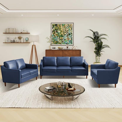 Kingfun Living Room Furniture Sets, Armchair and 2 Loveseat, Mid Century Modern - Image 5