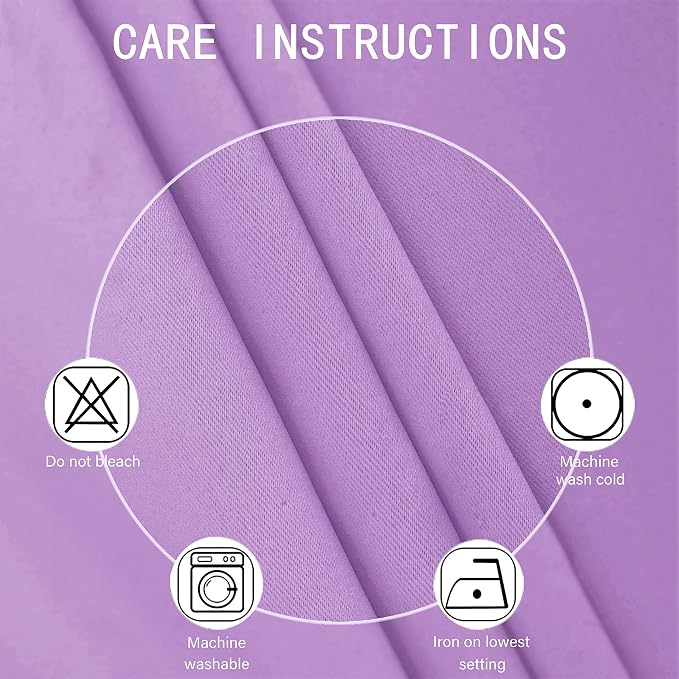 Blackout Curtains 38 x 84 inch/Lavender Curtains Set of 2 Panels/Thermal - Image 4