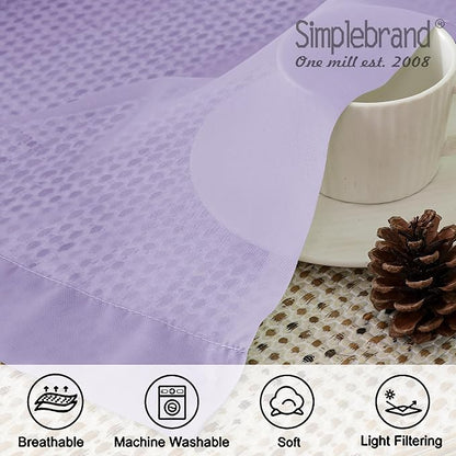 Simplebrand Lavender Sheer Curtains 63 Inch Length 2 Panels, Rod Pocket Solid - Image 7