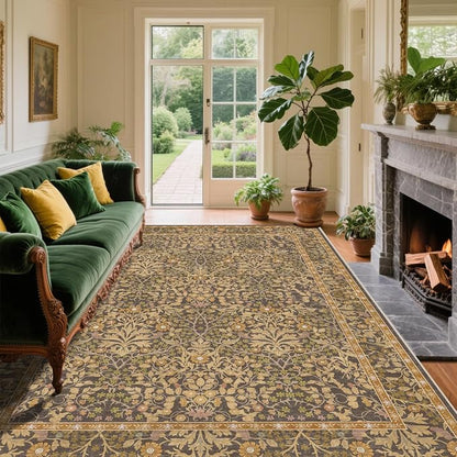 5x7 Washable Area Rugs for Living Room, Stain Resistant Vintage Rugs for Dining - Image 2