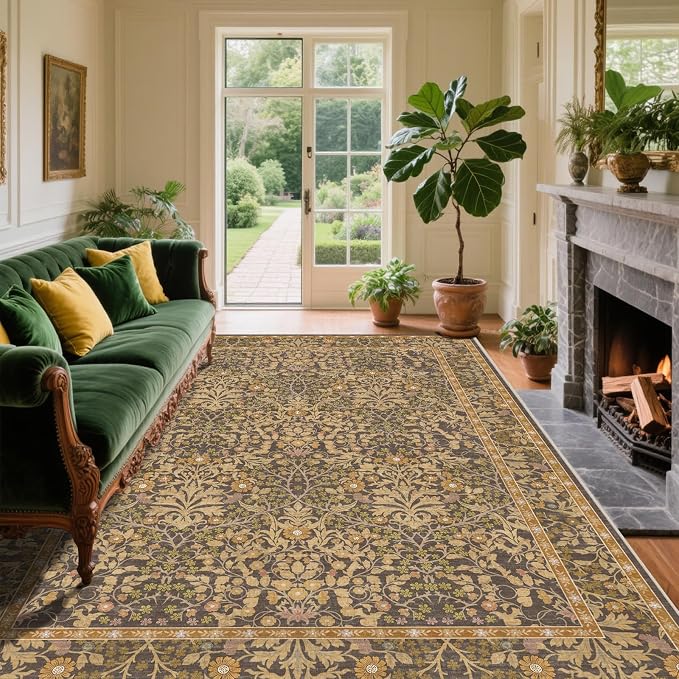 4x6 Area Rug for Bedroom Beside Rug, Laundry Room, Washable Non-Slip Low Pile - Image 2