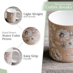 Maison d' Hermine Coffee Mug with Handles Fine Bone China Mugs Pack of One Tea Cups for Hot Beverages Cappuccino Latte Home Restaurant Office Perfect for Gift (Pretty Autumn - Mono Autumn, 12 Ounce)