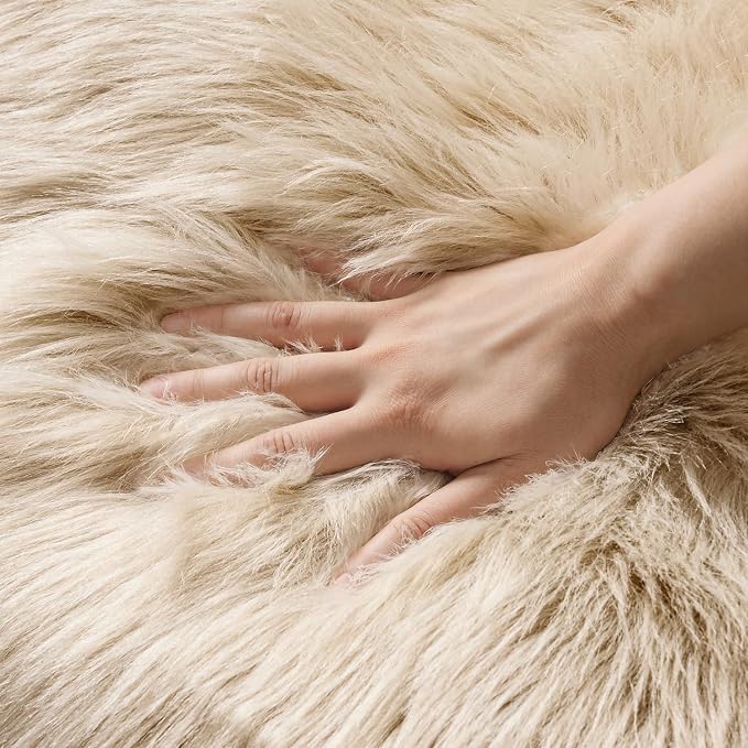 MIULEE Fluffy Area Rug 2x6 ft Faux Fur Sheepskin Rug - Image 5