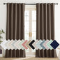 NICETOWN Coffee Vintage Linen 100% Blackout Curtains by NICETOWN