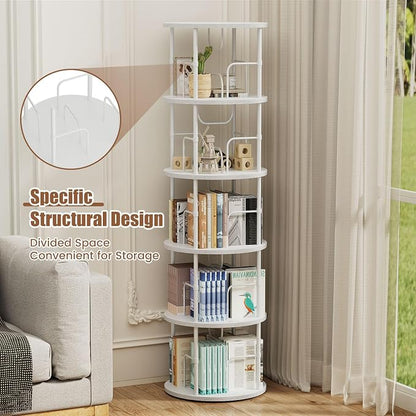 ALLSTAND 5 Tier Rotating Bookshelf, 360 ° Display Stackable Spinning Bookshelf - Image 3