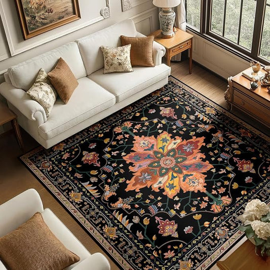 RELEANY Washable Area Rug, Square 6'x6', Water Repellent, Pet Friendly by RELEANY