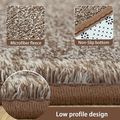 2x6 Runner Rug for Hallway, Long Runner Rugs Non Slip, Matte Brown | Soft - Image 6