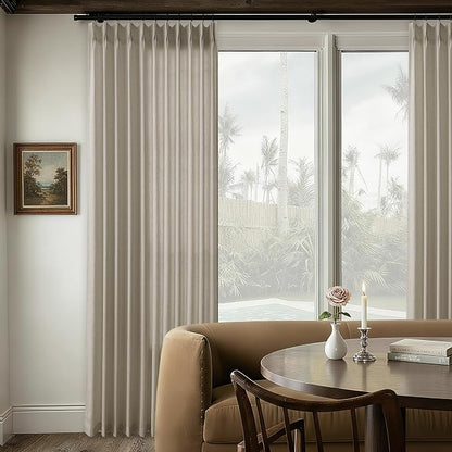 Burlywood Birch Pleated Sheer Curtains 108 Inches Long 72 Inch Wide | Taupe - Image 9