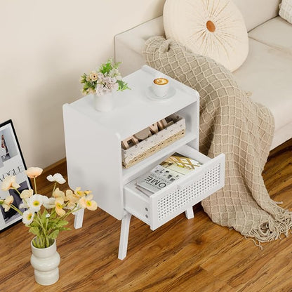 Lerliuo Rattan Nightstand, Side Table - Image 4