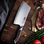 Cleaver Knife 7 Inch, Ultra Sharp Japanese High Carbon Steel Vegetable Meat Cleaver, Multifunction Chopper Butcher Knife for Home Kitchen and Restaurant