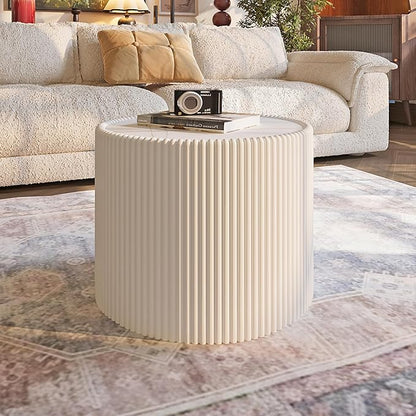 2-Piece Round Nesting Coffee Table Set, 29.52" Marble Coffee Table and End - Image 7