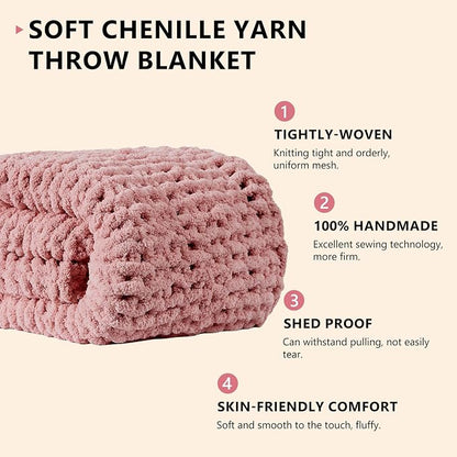 L'AGRATY Chunky Knit Throw Blanket - Image 2