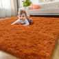 Amdrebio Burnt Orange Fluffy Shag Rust Small Area Rug 3x5 by Amdrebio