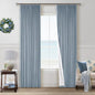 Blue Grey Pinch Pleated Full Blackout Curtains Linen 80 Inch Window Curtain | by Twodrapes