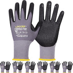 Work Gloves MicroFoam Nitrile Coated-6 Pairs,Endurance Seamless Knit Nylon,Dots on palm,Tacky Dot Grip Gloves