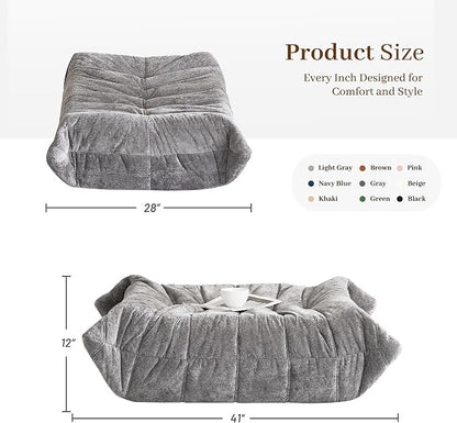 Bean Bag Ottoman, Memory Foam Lazy Bean Bag Sofa, Fireside Chair Foot Rest - Image 3
