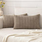 MIULEE Lumbar Corduroy Decorative Throw Pillow Covers 24x12 Light Brown | Pack by MIULEE