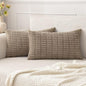 MIULEE Lumbar Corduroy Decorative Throw Pillow Covers 22x14 Light Brown | Pack by MIULEE