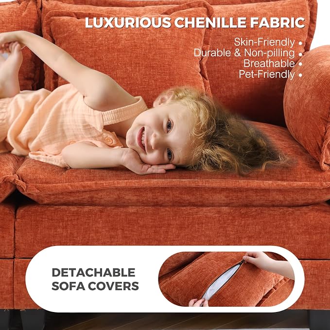 ELUCHANG Oversized 153" Modular Sectional Sofa, Comfy Deep Seat Cloud Couch - Image 3