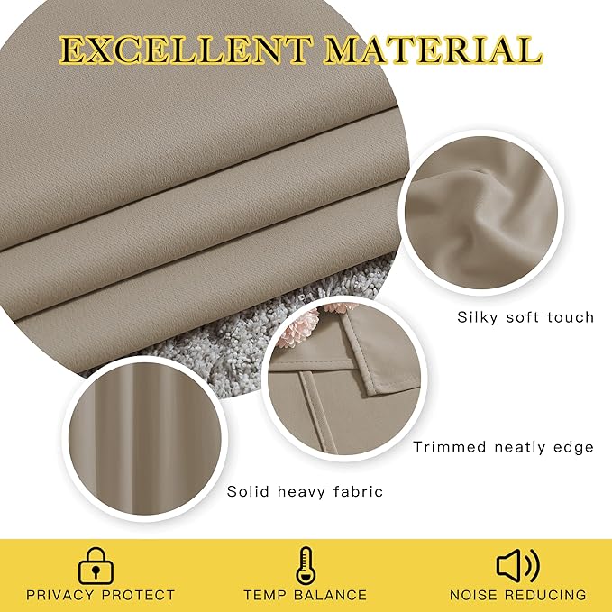 NICETOWN Bedroom Blackout Curtain Panels - Image 3