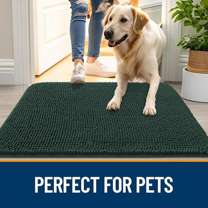 OLANLY Dog Door Mat for Muddy Paws 47x24, Super Absorbent Chenille Mud Mat | - Image 6