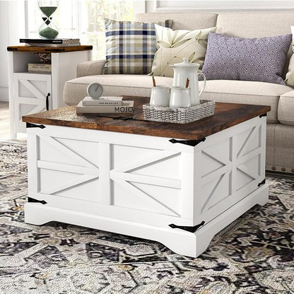 oneinmil 3-Piece Farmhouse Table Set Includes 31” Coffee Table and Side Tables - Image 4