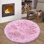 Pink Round Rug for Girls Bedroom, Fluffy Circle Rug 3 3 Feet for Kids Room by TENNOLA