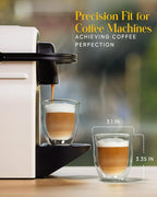 Kitchables Double Walled Glass Coffee Mugs Set of 4, 6oz Insulated Glass Coffee Mugs for Cappuccino, Latte, Tea, Espresso - Demitasse Latte Cup - Tazas Para Cafe
