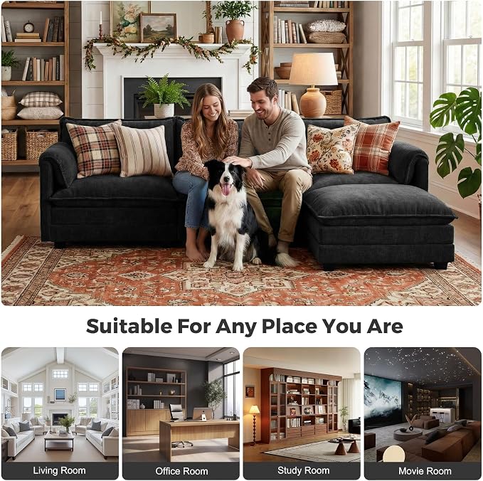 ELUCHANG Oversized 113" Modular Sectional Sofa, Comfy Cloud Couch, L Shaped - Image 3