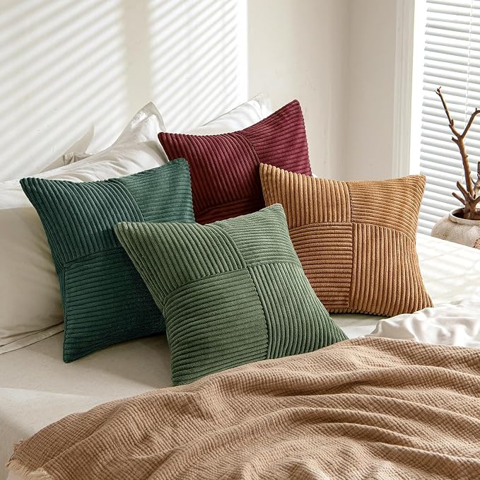MIULEE Boho Christmas Green Decorative Throw Pillow Covers 20x20 Set of 4 - Image 3