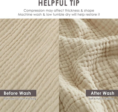 EMME Muslin Blankets for Adults Throw Blanket for Couch Breathable Gauze Soft - Image 6