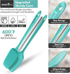 Silicone Spatula Set - 4-Piece Rubber Spatulas Silicone Heat Resistant 600°F for Everyday Task - Seamless Design Kitchen Spatulas for Nonstick Cookware - Aqua
