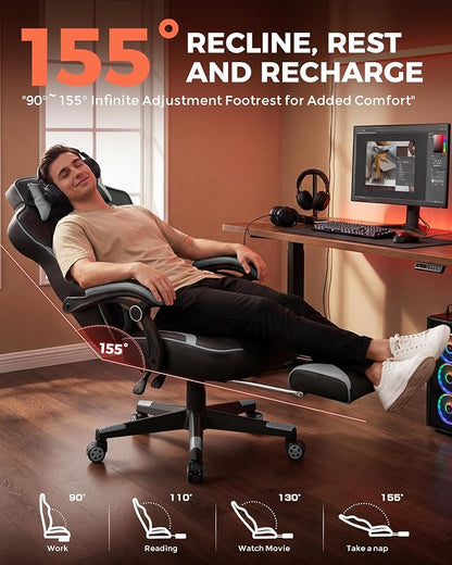 GTPLAYER Gaming Chair for Adults, Big and Tall 350LBS Heavy Duty Office Chair - Image 7
