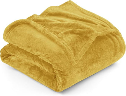 Utopia Bedding Ultra Soft Fleece Bed Blanket Twin Size Gold | Microfiber Plush by UTOPIABEDDING