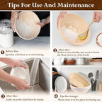 P&P CHEF Sourdough Bread Baking Supplies, 9” Round & 10” Oval Sourdough Proofing Baskets Starter Kit, Bread Making Tool Set with Cloth Liner Bread Lame Scraper Brush Dough Whisk