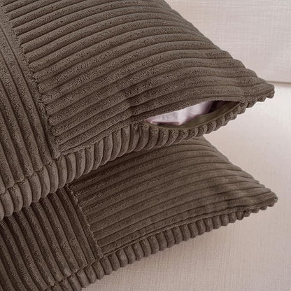 Fancy Homi 2 Packs Dark Brown Euro Decorative Throw Pillow Covers 28x28 Inch - Image 4