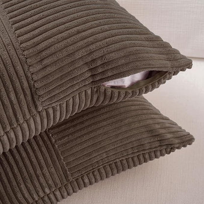 Fancy Homi 2 Packs Dark Brown Decorative Throw Pillow Covers 12x12 Inch - Image 4