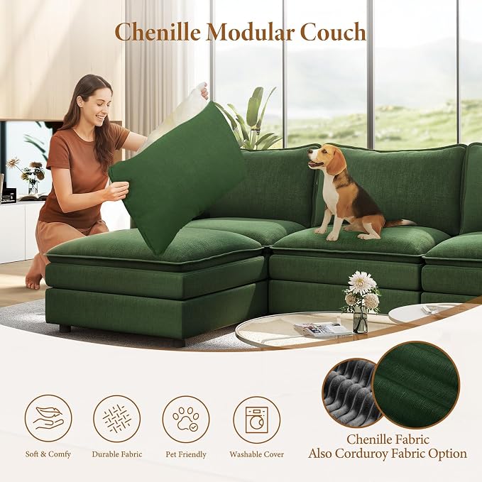 Vesgantti Large Modular Sectional Sofa, Big Comfy Cloud Couch - Image 5