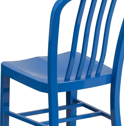 Flash Furniture Gael Commercial Grade 2 Pack Blue Metal Indoor-Outdoor Chair - Image 11