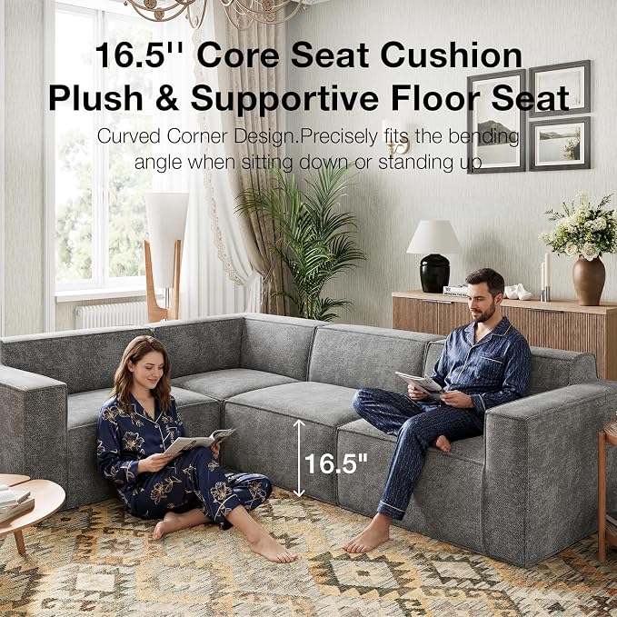 Novilla Modular Sectional Sofa, No Assembly Cloud Sectional Couch - Image 13
