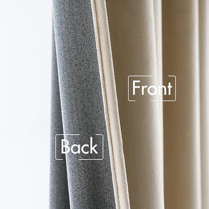 MIULEE Velvet Curtains 52x84 inches 2 Panels Beige Blackout Curtains | Luxury - Image 5