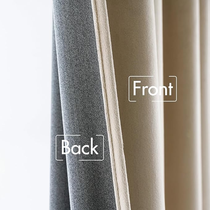 MIULEE Velvet Curtains 52x108 inches 2 Panels Beige Blackout Curtains | Luxury - Image 6