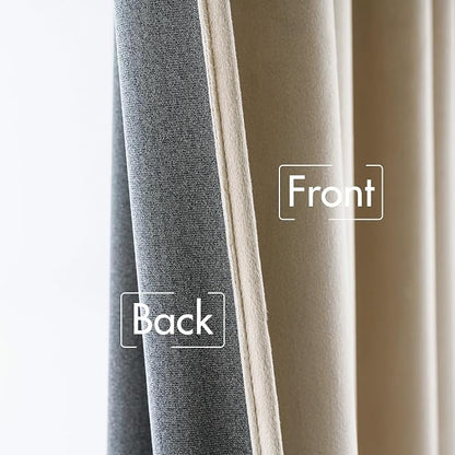 MIULEE Velvet Curtains 52x108 inches 2 Panels Beige Blackout Curtains | Luxury - Image 6
