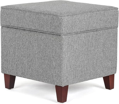 Adeco 17 Inch Square Linen Storage Ottoman by Adeco