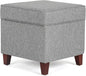 Adeco 17 Inch Square Linen Storage Ottoman by Adeco