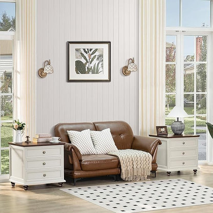 Joaxswe 24" Wide Farmhouse Night Stand Set of 2, Large End Table - Image 6