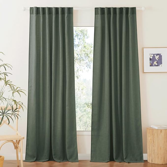 RYB HOME Sheer Curtains 102 inches, Extra Long Floor to Ceiling Curtains | Half by RYBHOME