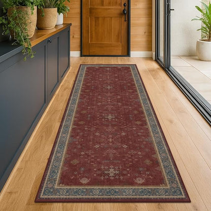 Dark Red 2'6''x8' Wide Hallway Runner Rug - Image 8