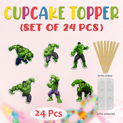 "Hlk Cupcake Topper – Superhero Theme Birthday Party Decoration – Cartoon Character Cupcake Picks for Birthday Party, Boys and Girls Superhero Theme Celebrations, Cake Decoration, and Party Supplies"
