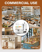 PYY Cake Decorating Machine - Automatic Cake Cream Spreading Machine for 4" to 14" Cake Icing Machine 60-320 RPM with Graduated Scrapers Electric Cake Turntable for Cake Frosting Machine White